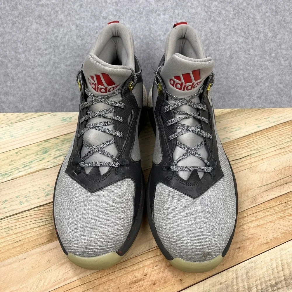 Adidas D Lillard 2 Boost Basketball Shoes Mens Sz 10 Heather Gray Sneaker AQ7413
